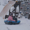 Shawn Ferry > First snow, neighbors sledding in our backyard